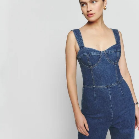 Nikki Bustier Denim Jumpsuit - Picture 3 of 3